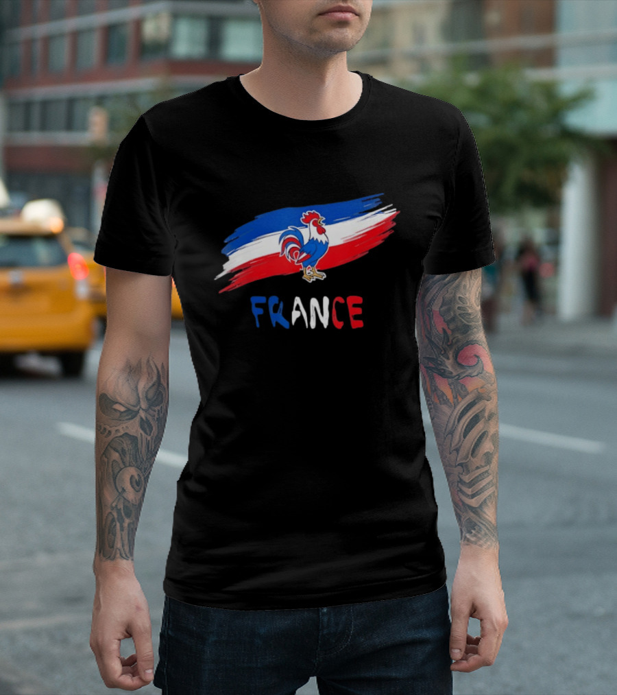 France Rooster French Flag Pride T-Shirt