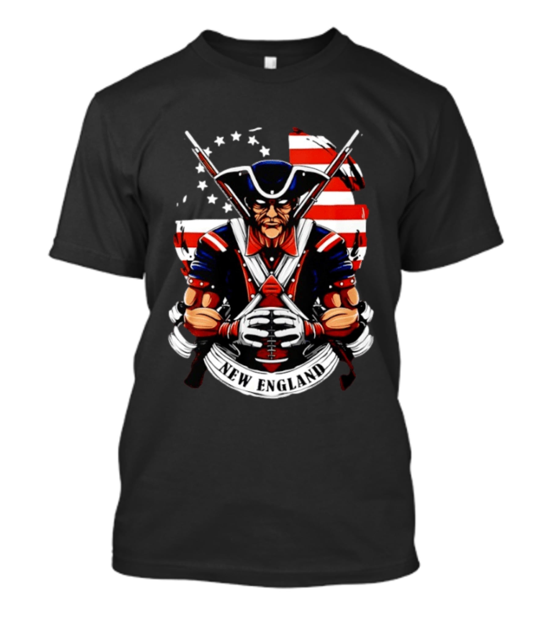 Patriotic New England Patriots American Flag Football Player T-Shirt