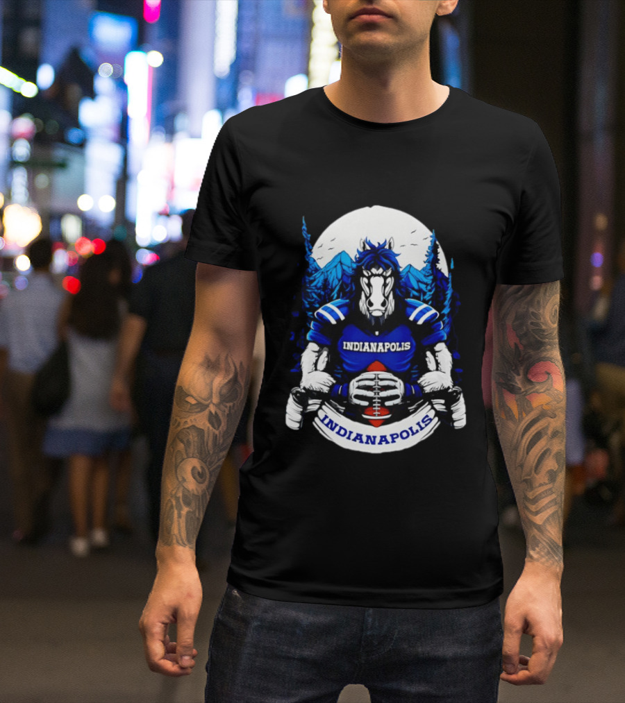 Indianapolis Colts Football Horse Mountain Forest T-Shirt