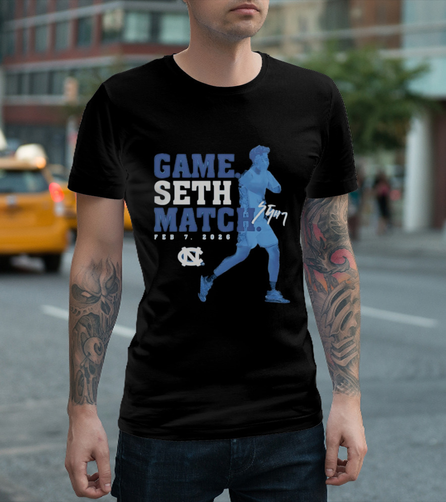 Game Seth Match Feb 7 2026 UNC Tar Heels T-Shirt