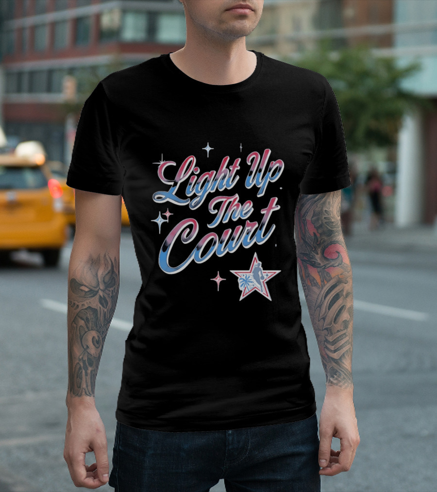 Light Up The Court NBA LA 2026 Basketball Stars And Sparkles T-Shirt
