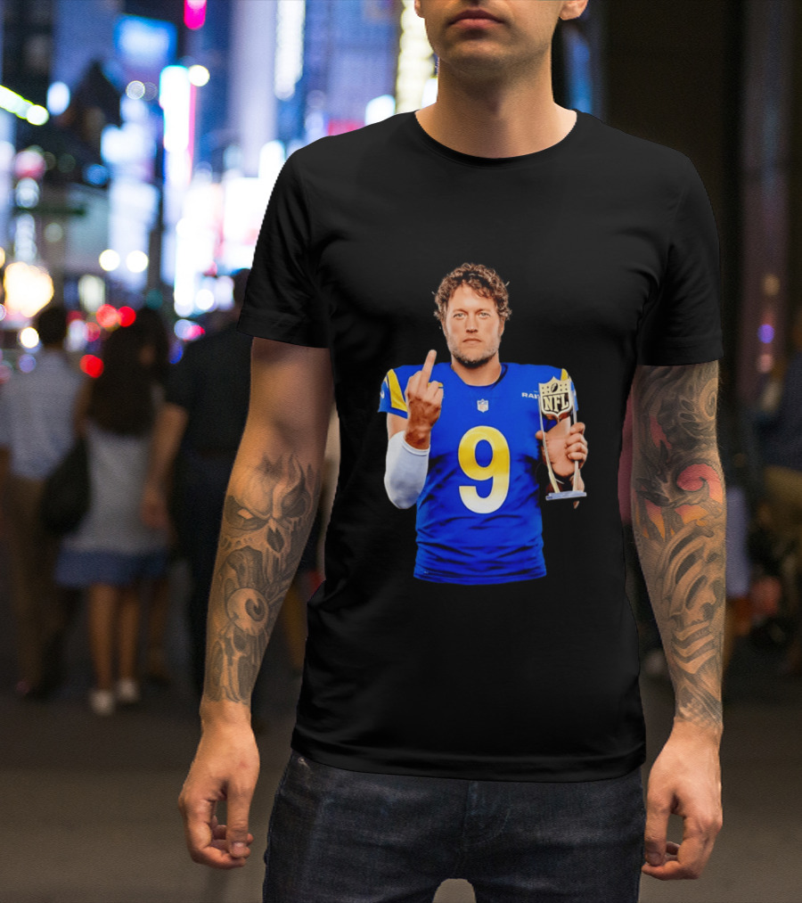 Matthew Stafford Los Angeles Rams 2025 MVP Gesture NFL Trophy T-Shirt