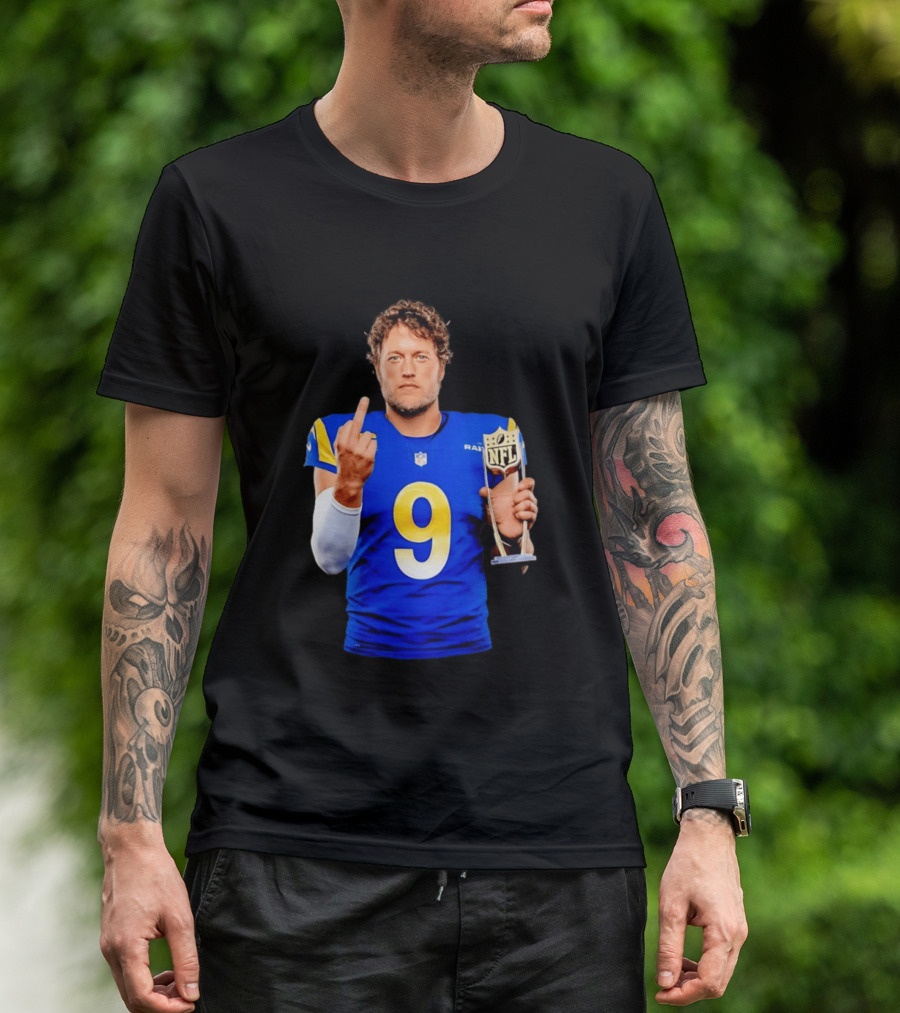 Matthew Stafford Los Angeles Rams 2025 MVP Gesture NFL Trophy T-Shirt