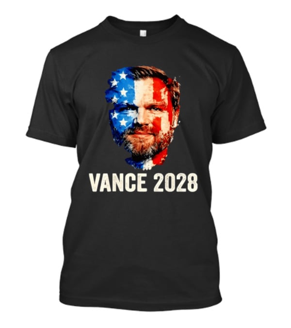 Vance 2028 US Flag Face Patriotic Election Campaign T-Shirt