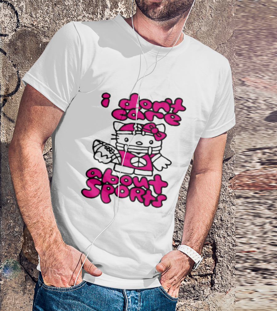 Hello Kitty I Don't Care About Sports Playful Attitude T-Shirt