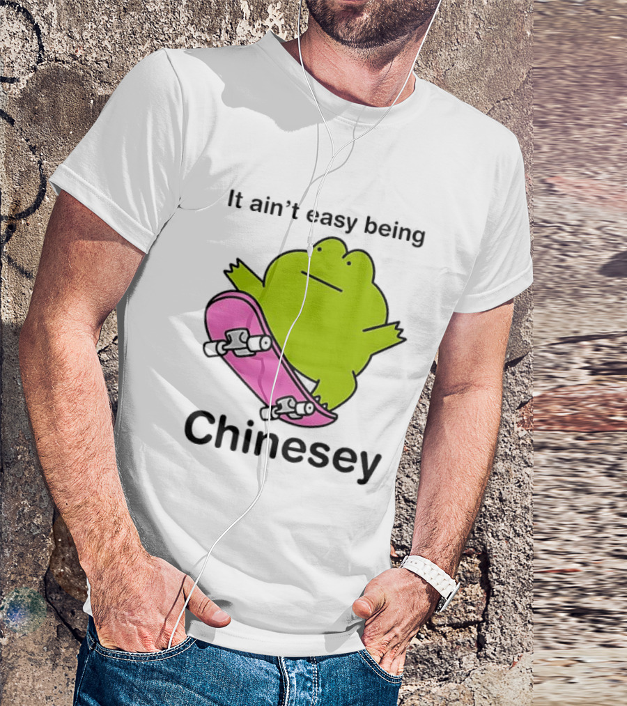 It Ain't Easy Being Chinesey Kawaii Frog On Skateboard T-Shirt
