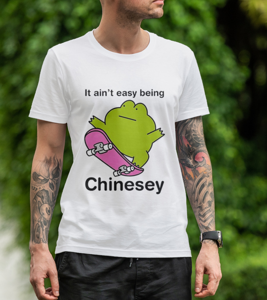 It Ain't Easy Being Chinesey Kawaii Frog On Skateboard T-Shirt