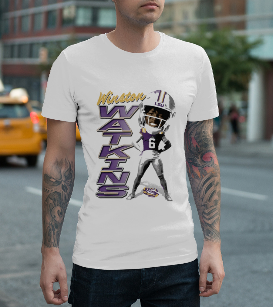Winston Watkins LSU Tigers Football Caricature T-Shirt