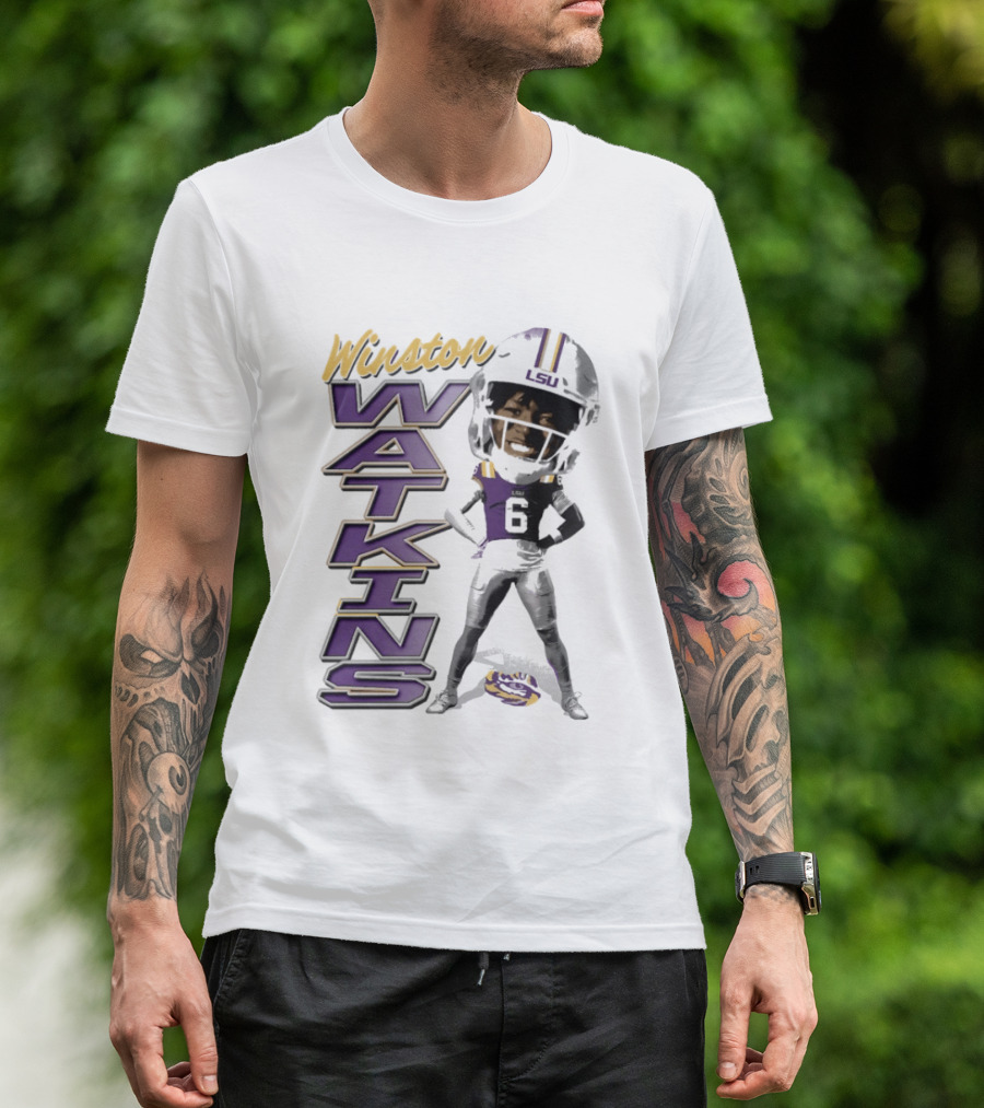 Winston Watkins LSU Tigers Football Caricature T-Shirt