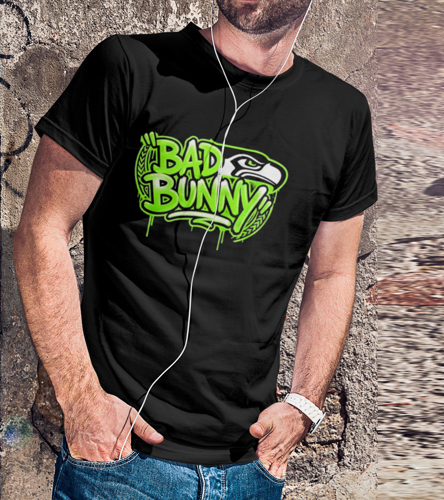Bad Bunny Seattle Seahawks Team Collaboration T-Shirt