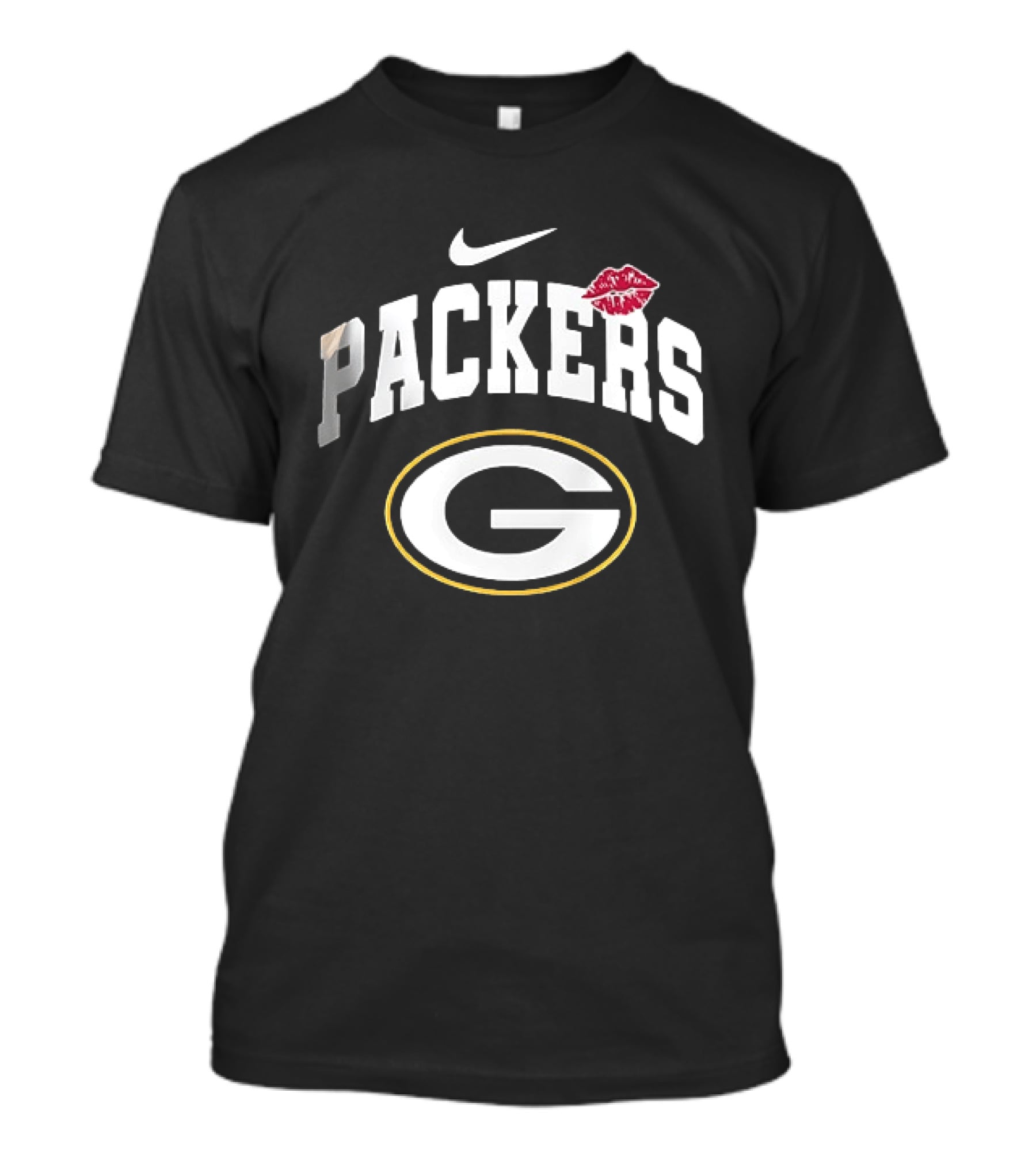 Green Bay Packers Nike Lipstick Kiss Sports Fan T-Shirt