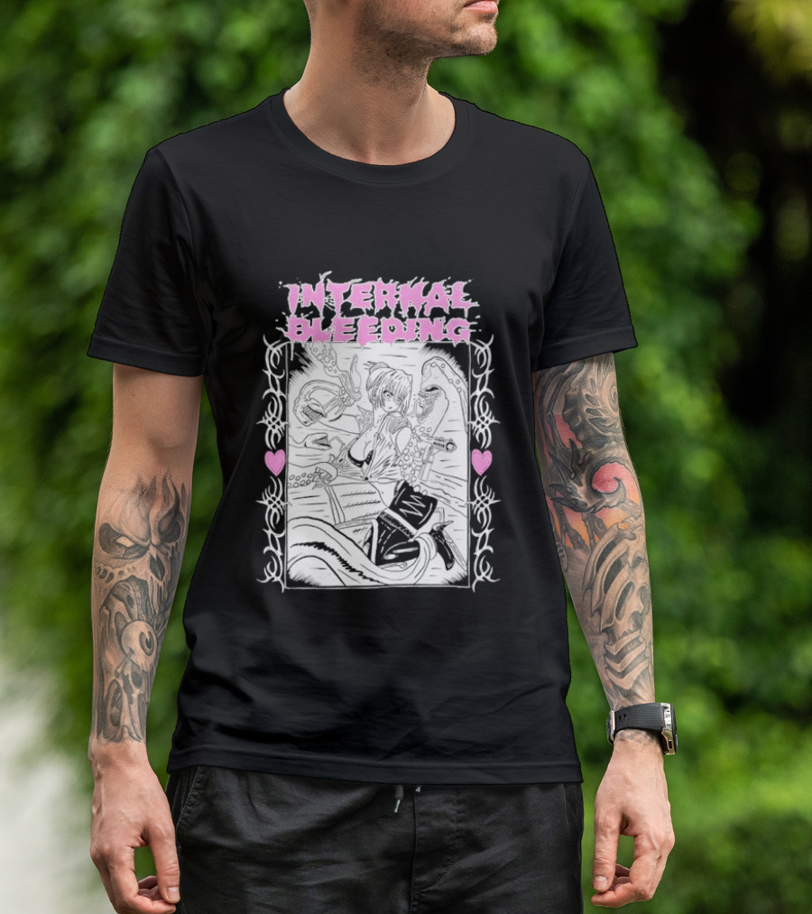 Internal Bleeding Anime Pastel Aesthetic Manga Style Hearts T-Shirt