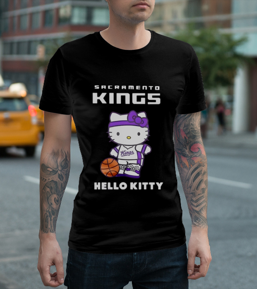Sacramento Kings Hello Kitty Basketball 2026 Collaboration T-Shirt