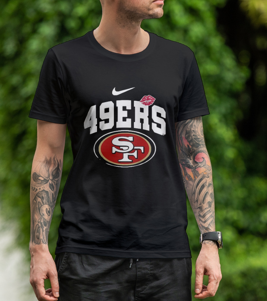Nike San Francisco 49ers 49ers SF Lip Print Kiss Mark T-Shirt