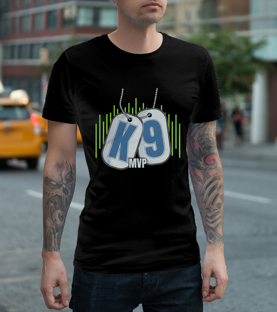 Seattle Seahawks K9 MVP Navy Dog Tags T-Shirt