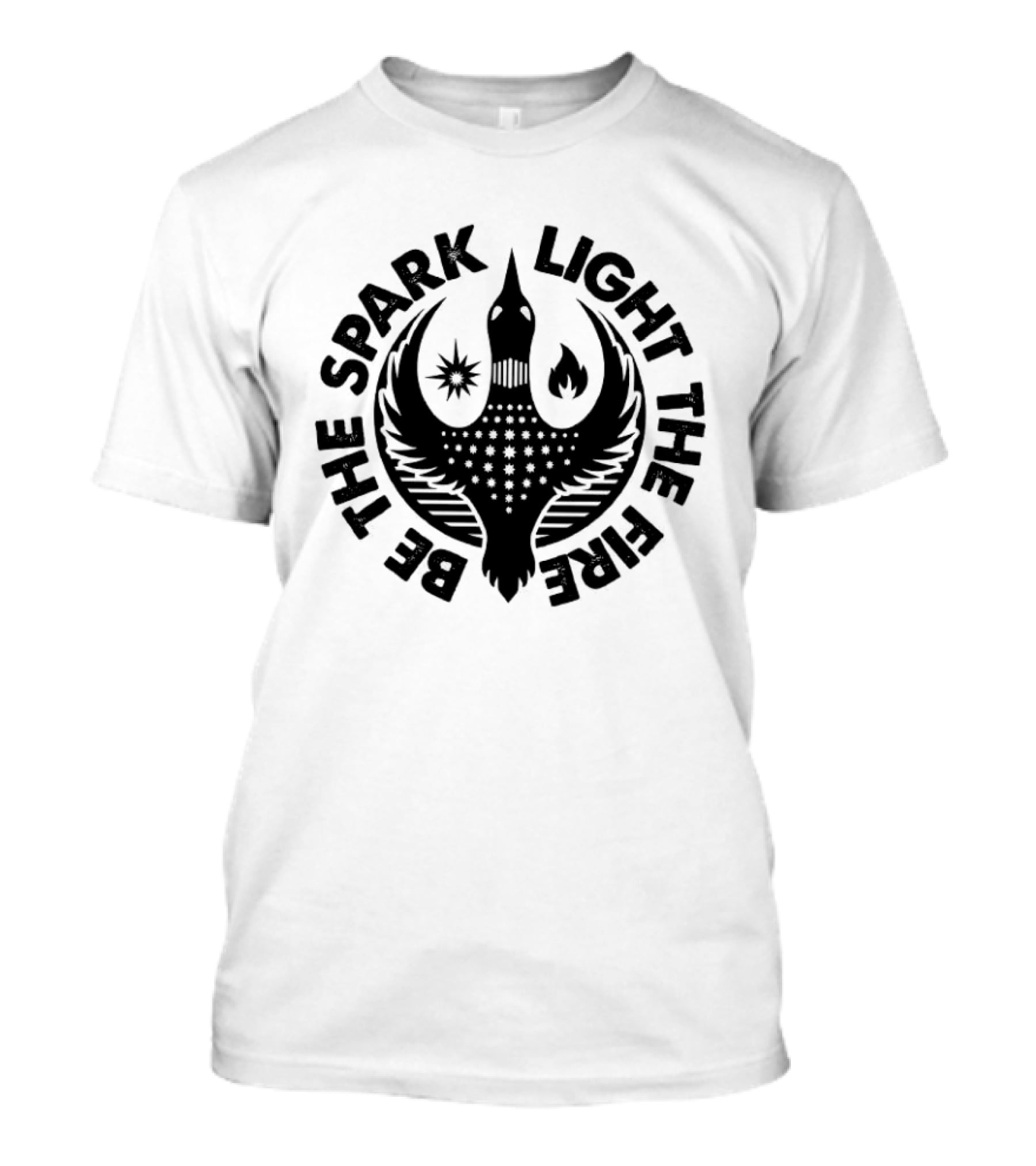 Be The Spark Light The Fire Phoenix Stars And Flames Crest T-Shirt