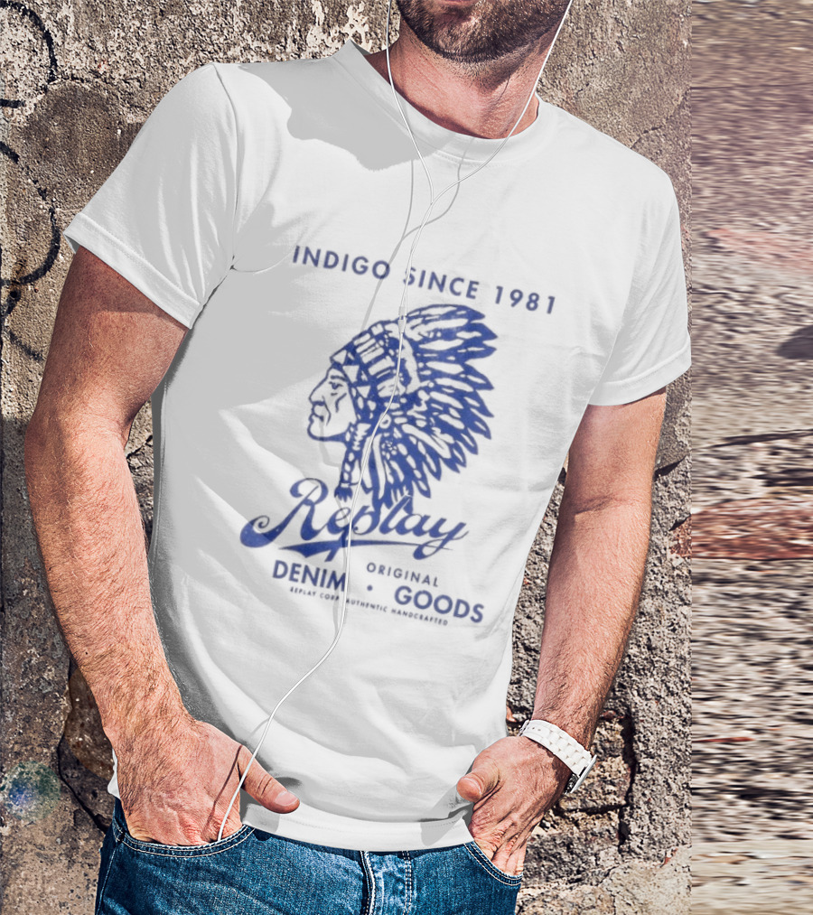 Indigo Since 1981 Replay Original Denim Goods T-Shirt