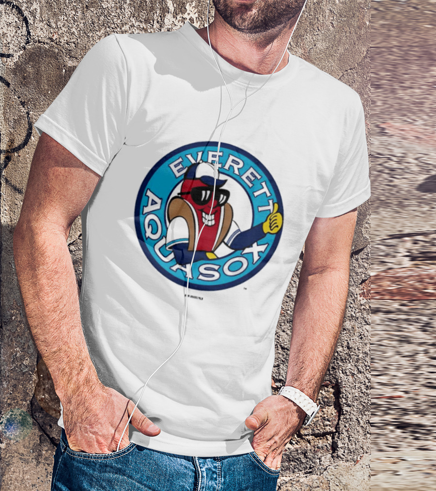 Everett AquaSox Frank Logo Baseball Team Mascot Thumbs Up T-Shirt