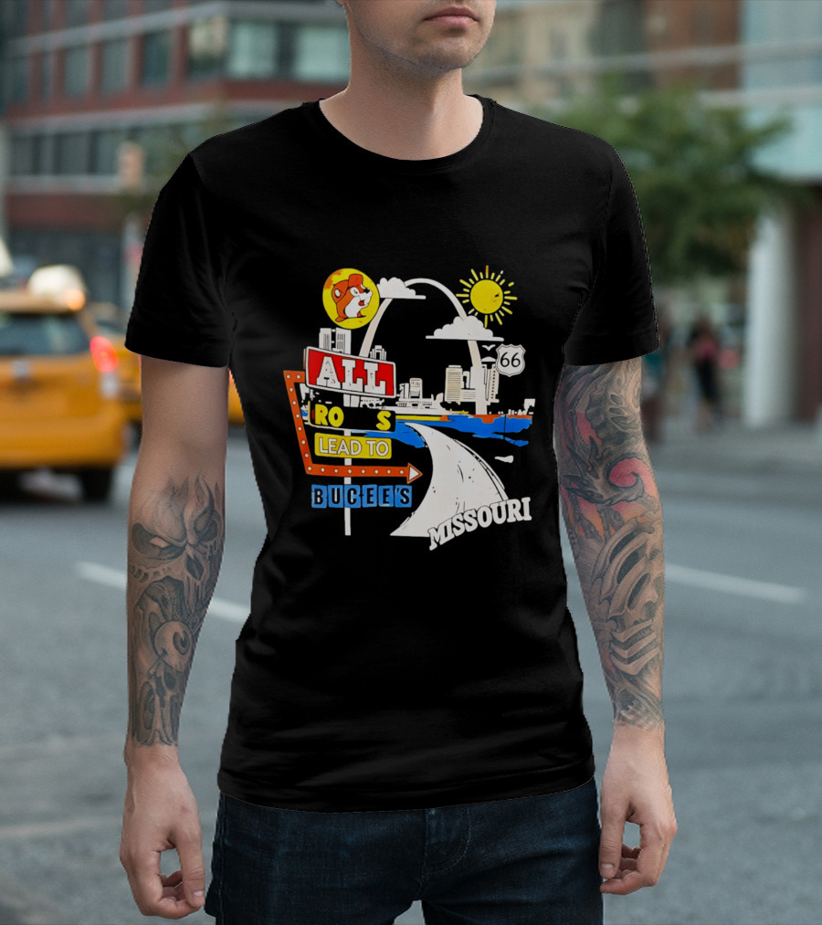All Roads Lead To Buc Ee's Missouri Route 66 T-Shirt