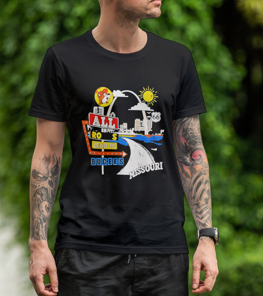 All Roads Lead To Buc Ee's Missouri Route 66 T-Shirt