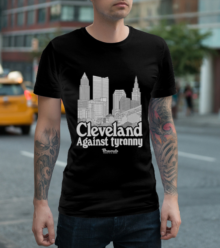 Cleveland Against Tyranny City Skyline Tower City Terminal Towers T-Shirt