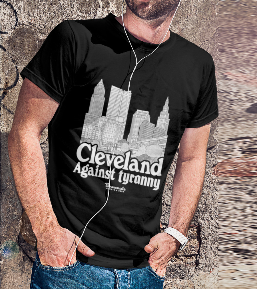 Cleveland Against Tyranny City Skyline Tower City Terminal Towers T-Shirt
