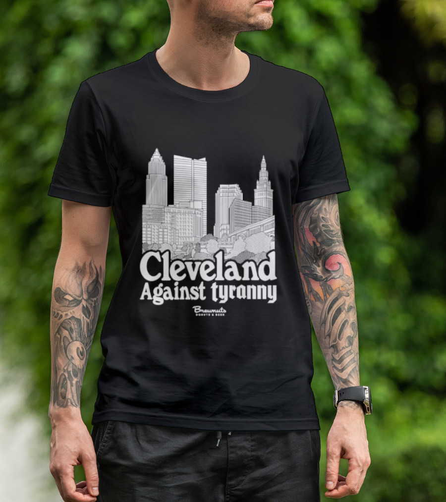 Cleveland Against Tyranny City Skyline Tower City Terminal Towers T-Shirt