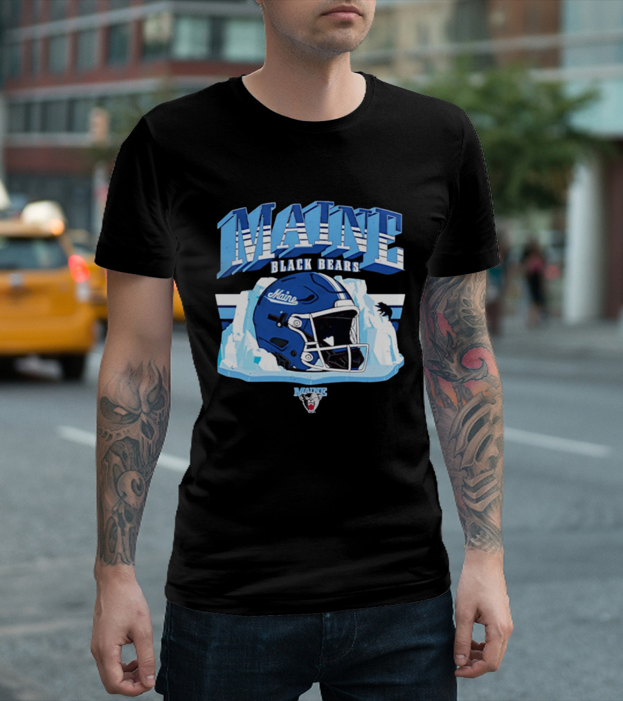 Maine Black Bears Football Helmet NCAA Team Spirit T-Shirt