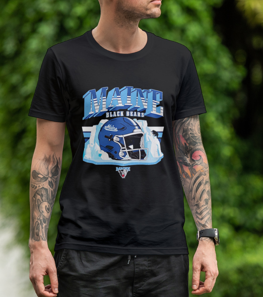 Maine Black Bears Football Helmet NCAA Team Spirit T-Shirt