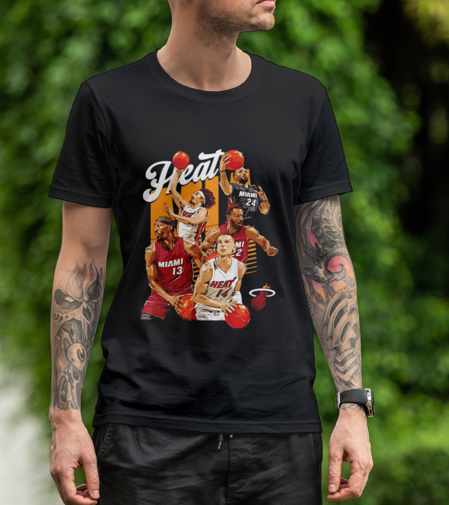 Miami Heat 2026 Starting 5 Basketball Players Miami 13 14 22 24 T-Shirt