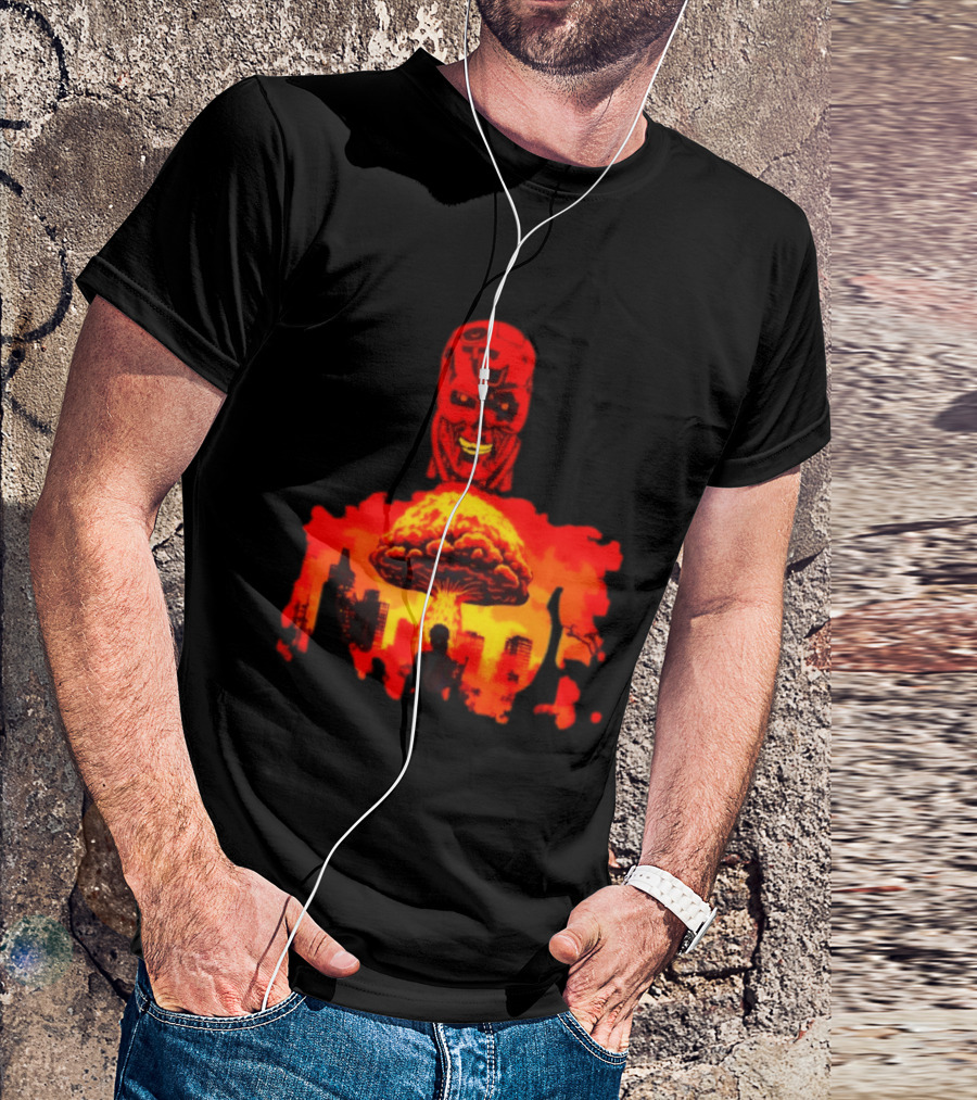 Determined Fate Skull Red Apocalypse Scene T-Shirt