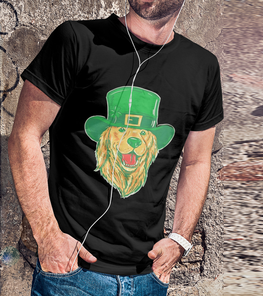 Leprechaun Golden Retriever St. Patrick's Day 2026 Celebration T-Shirt