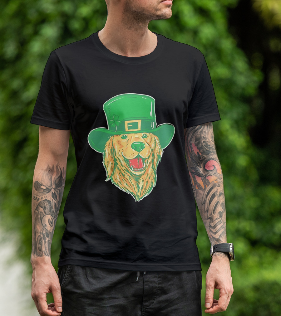 Leprechaun Golden Retriever St. Patrick's Day 2026 Celebration T-Shirt