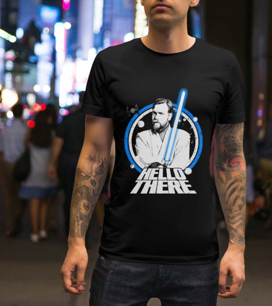 Obi Wan Kenobi Hello There Lightsaber Circle T-Shirt