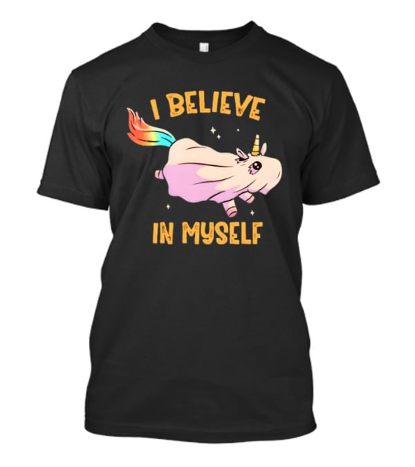 Unicorn I Believe In Myself Floating Rainbow Mane Kawaii T-Shirt
