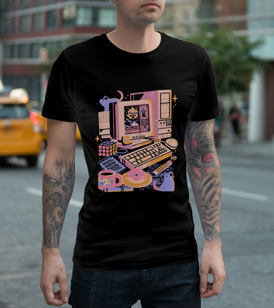 1000 Dead Draculas Computer Mice Retro Gaming Pastel Aesthetic T-Shirt