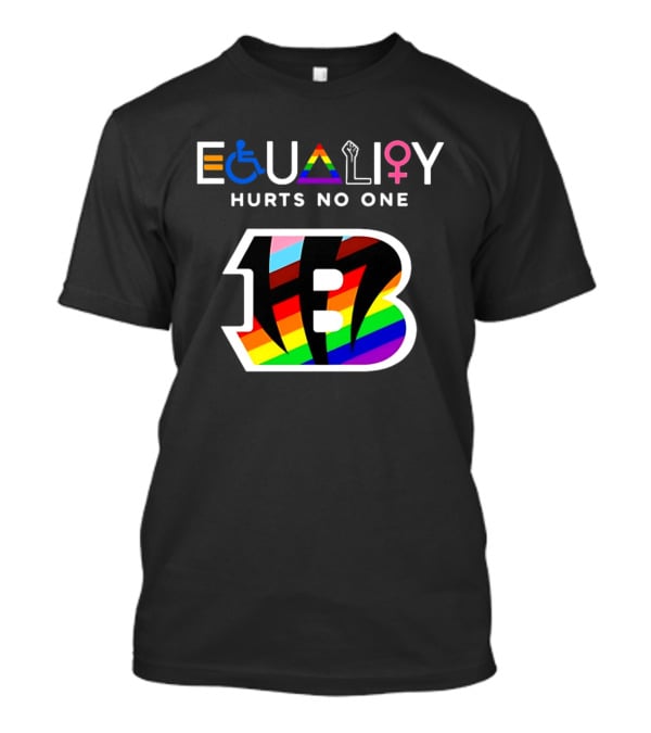 Cincinnati Bengals Equality Symbol Rainbow Hurts No One T-Shirt