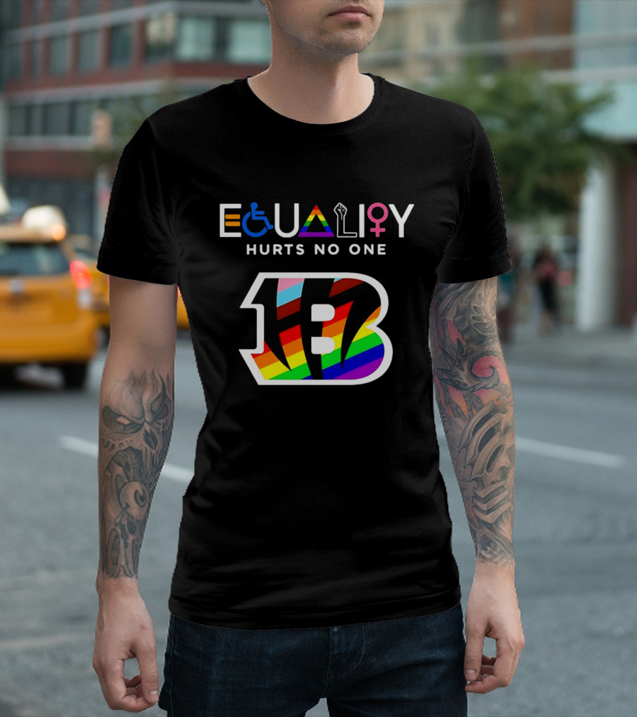 Cincinnati Bengals Equality Symbol Rainbow Hurts No One T-Shirt