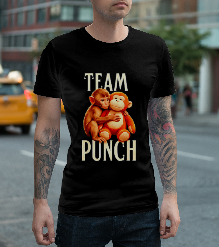 Baby Monkey Team Punch Cartoon T-Shirt