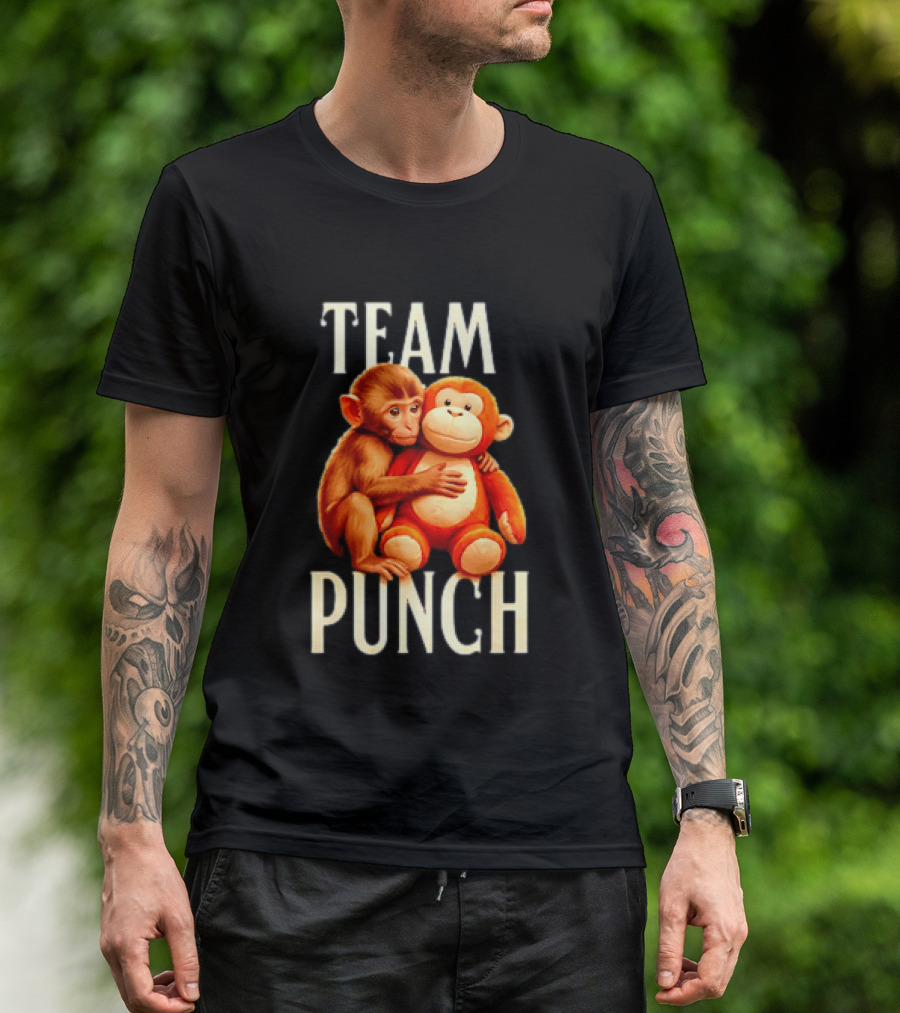 Baby Monkey Team Punch Cartoon T-Shirt