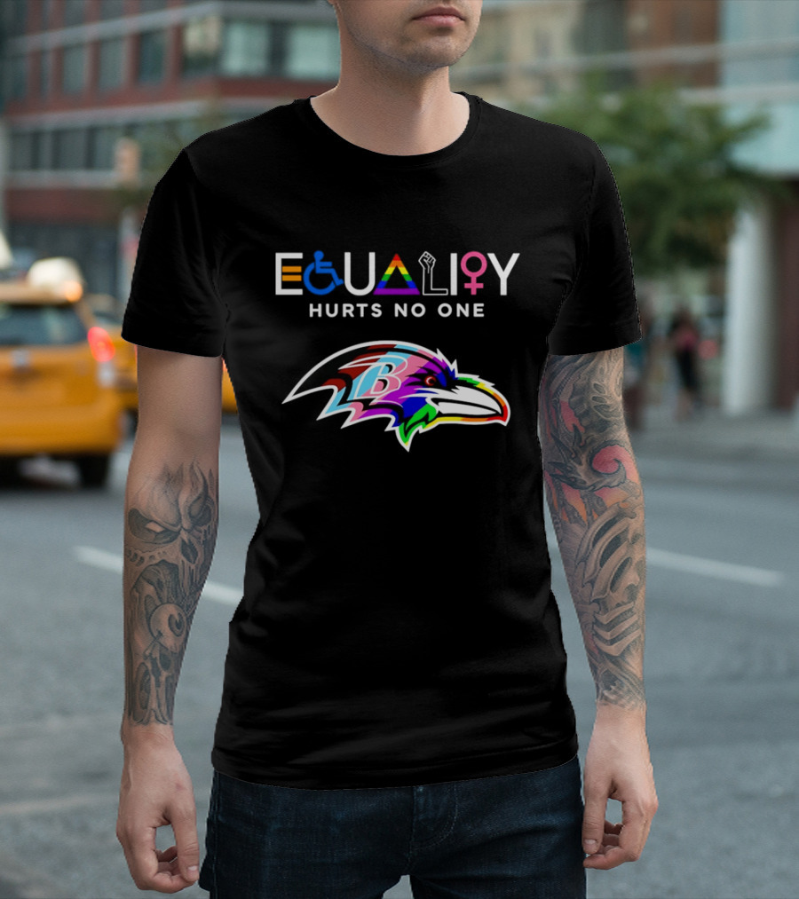 Baltimore Ravens Equality Hurts No One Inclusivity Pride T-Shirt