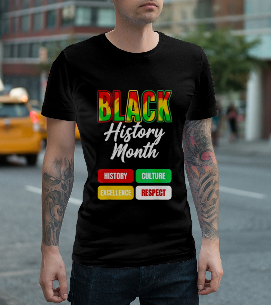 BLACK History Month History Culture Excellence Respect T-Shirt