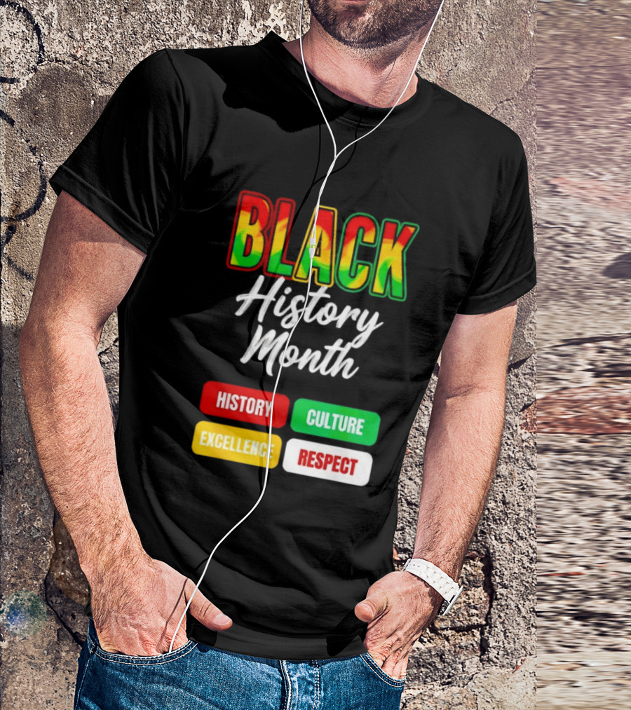 BLACK History Month History Culture Excellence Respect T-Shirt