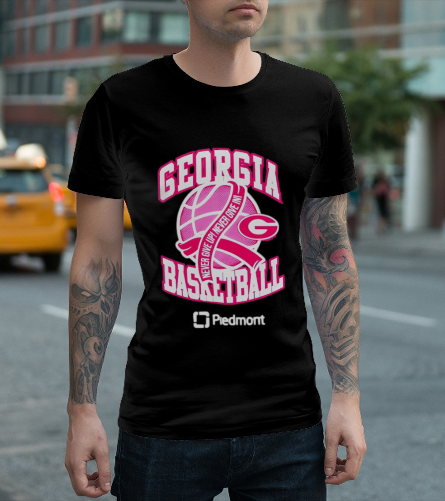 Georgia Bulldogs Never Give Up Never Give In Women's Basketball T-Shirt