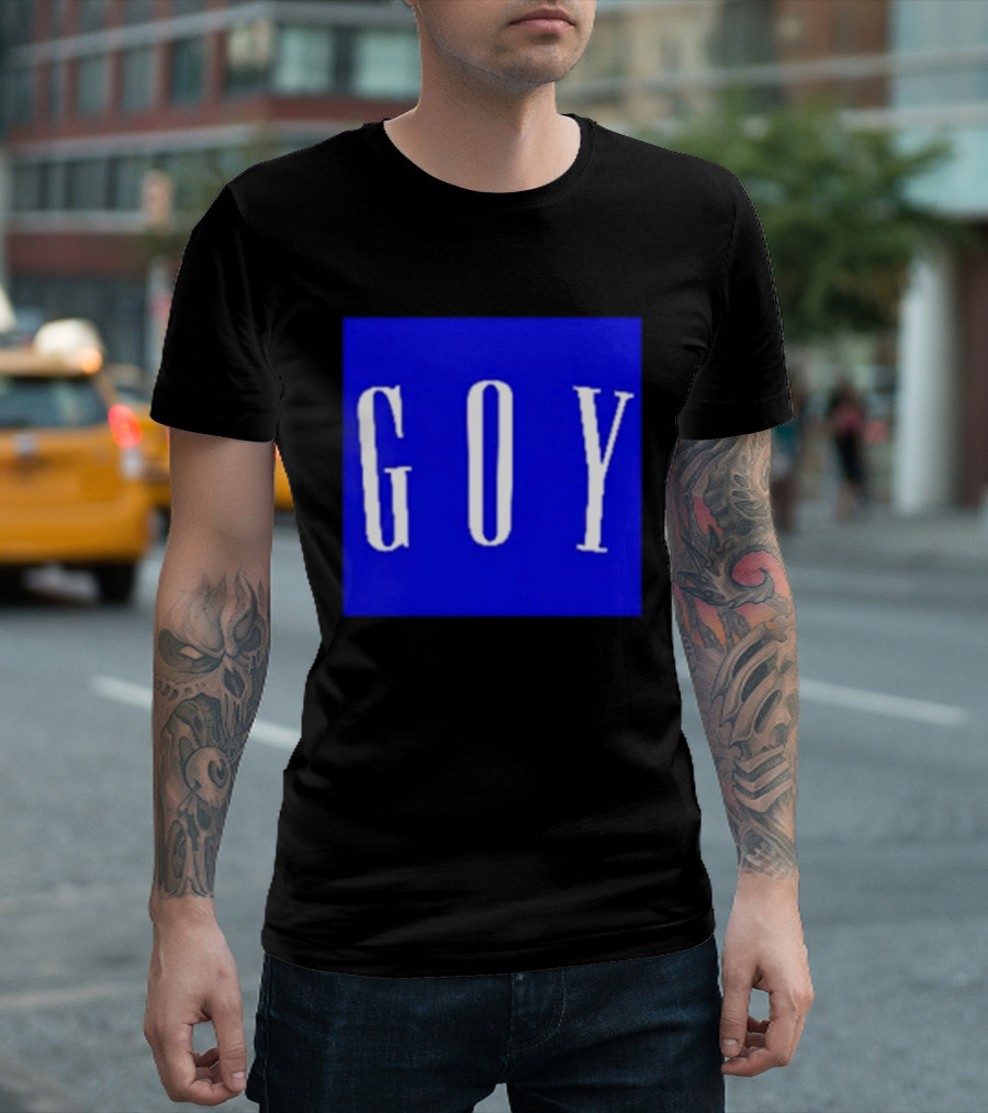 GOY Blue Bold Text Minimalist T-Shirt