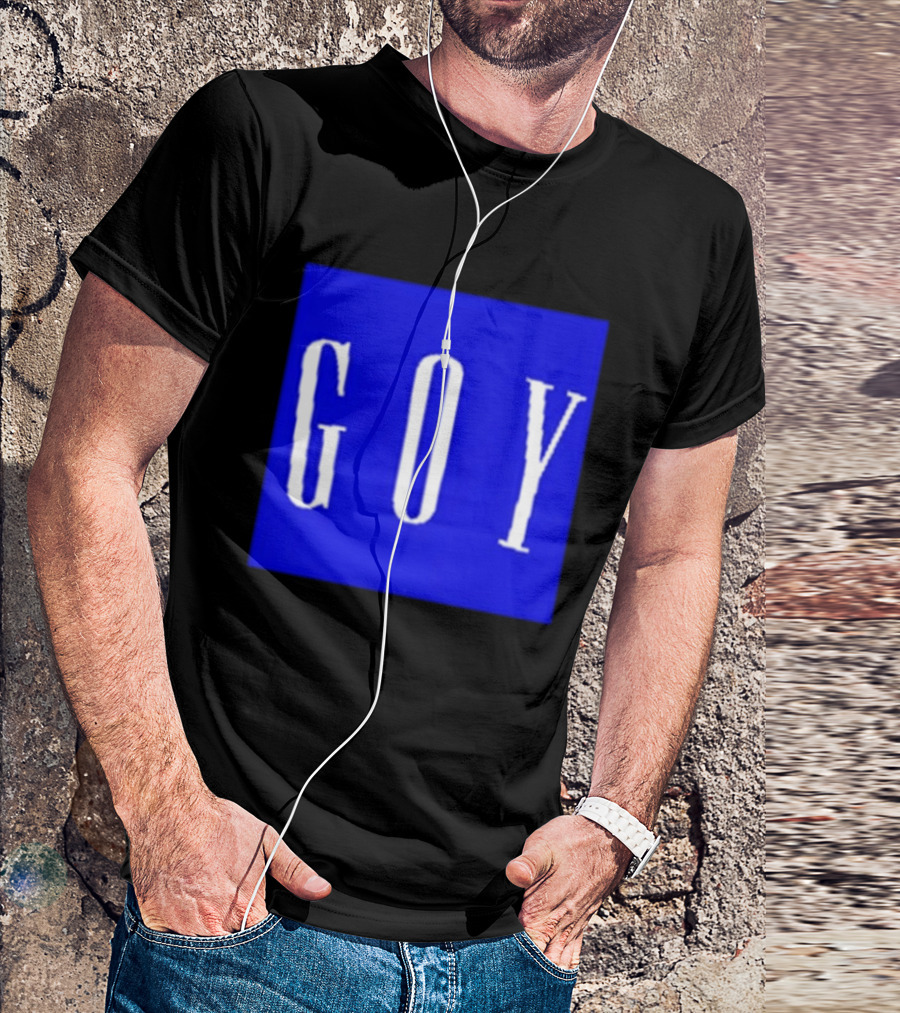GOY Blue Bold Text Minimalist T-Shirt