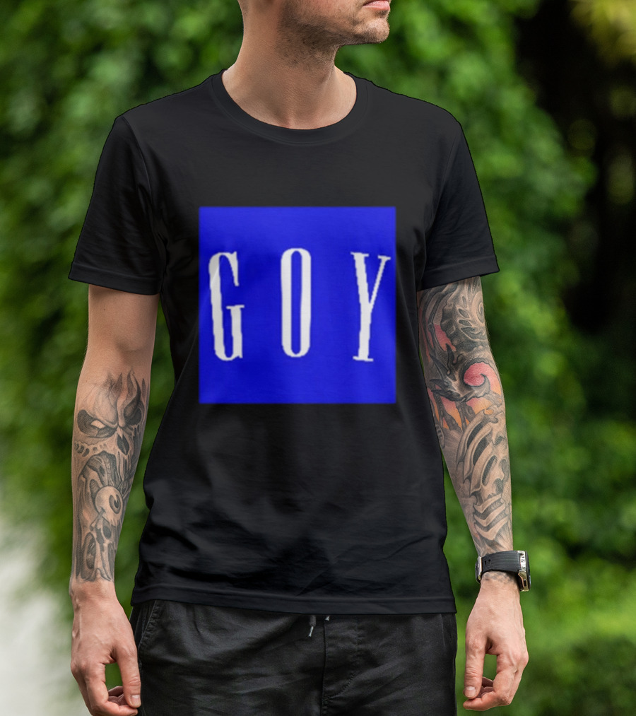 GOY Blue Bold Text Minimalist T-Shirt