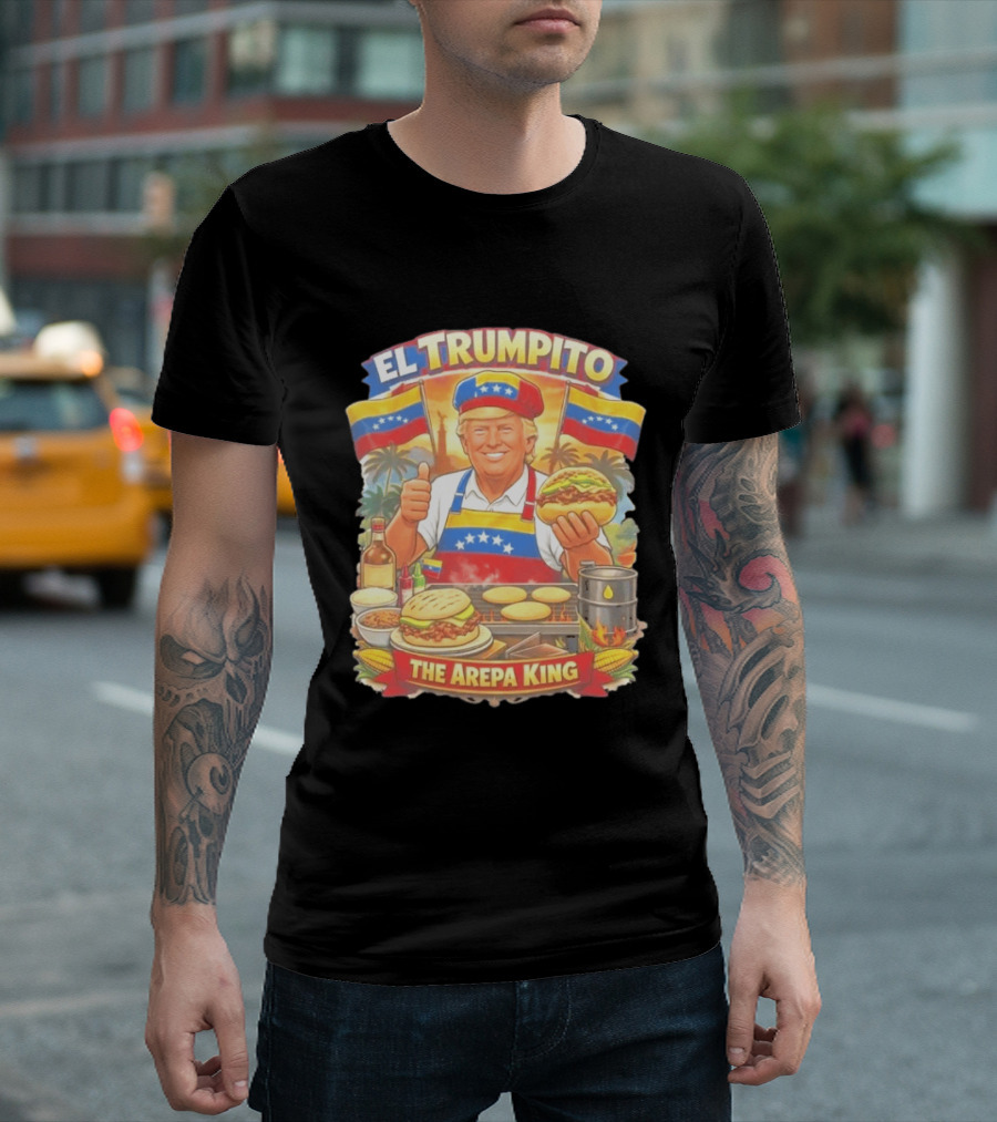 El Trumpito The Arepa King Venezuela Flag BBQ Cooking Image T-Shirt