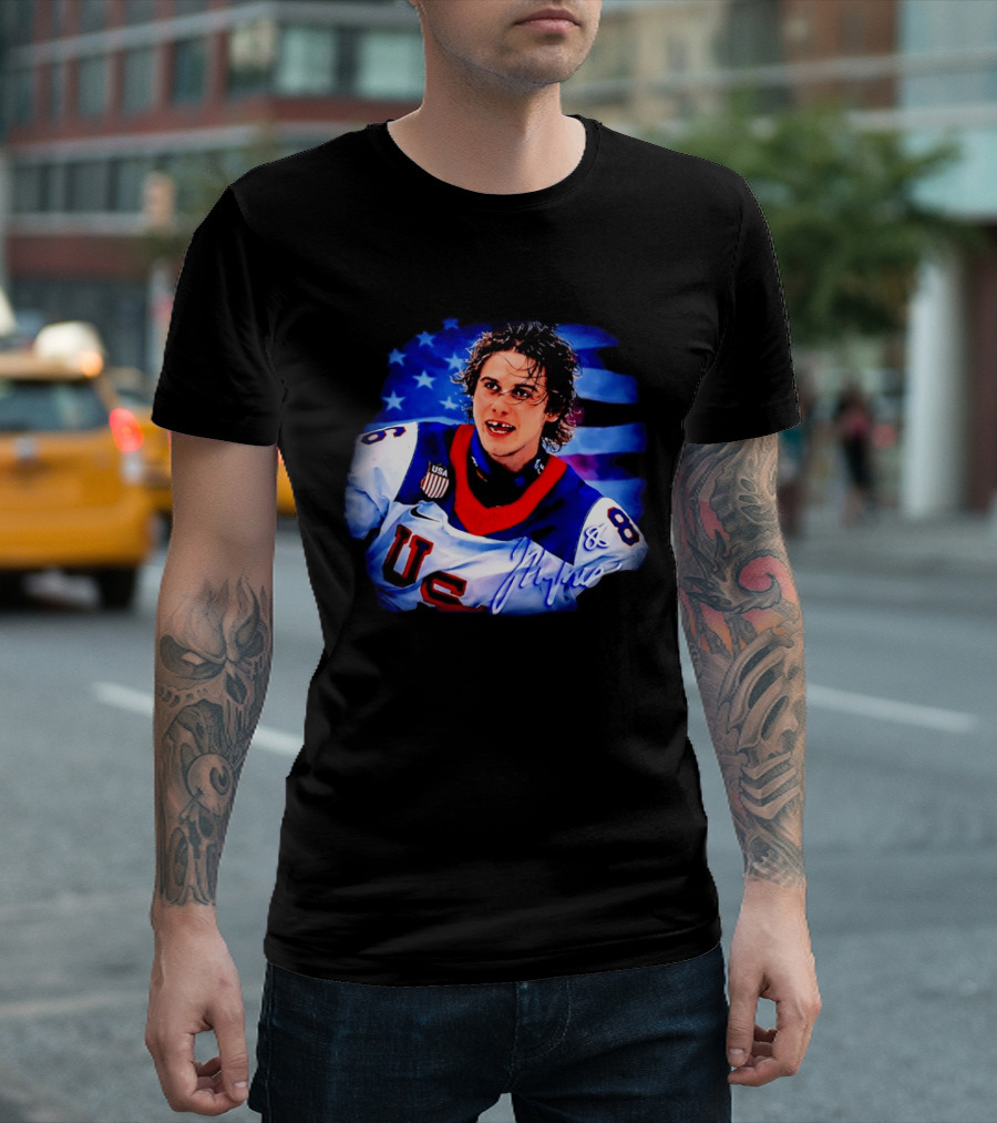 Jack Hughes US Flag Team USA Winter Olympics 2026 T-Shirt