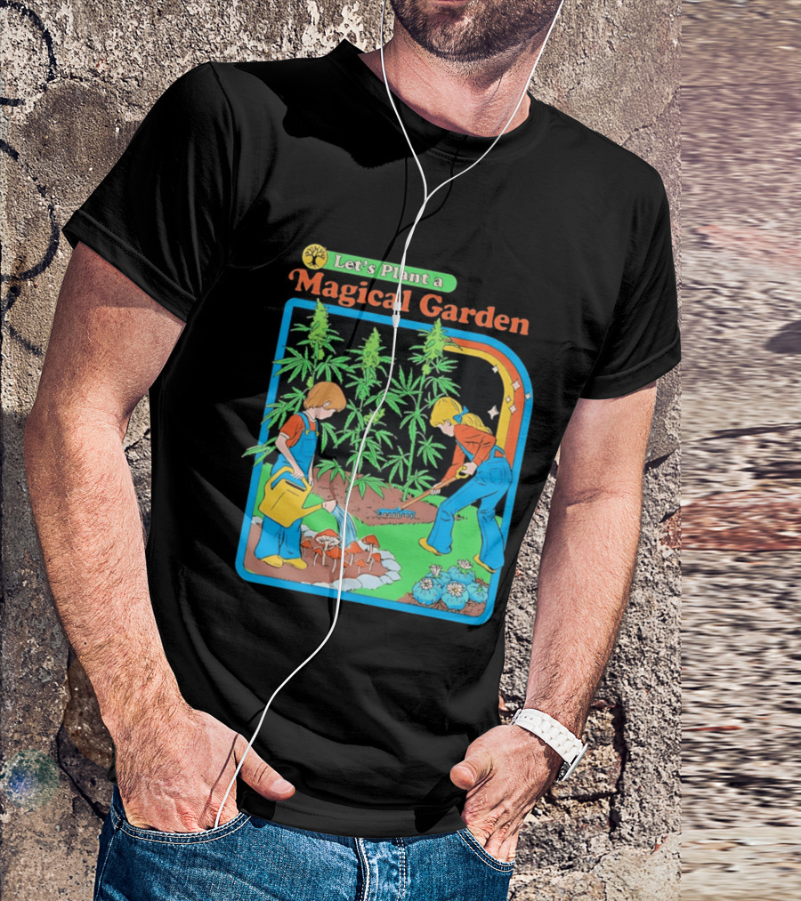 Let's Plant A Magical Garden Children Steven Rhodes Retro Gardening Adventure T-Shirt